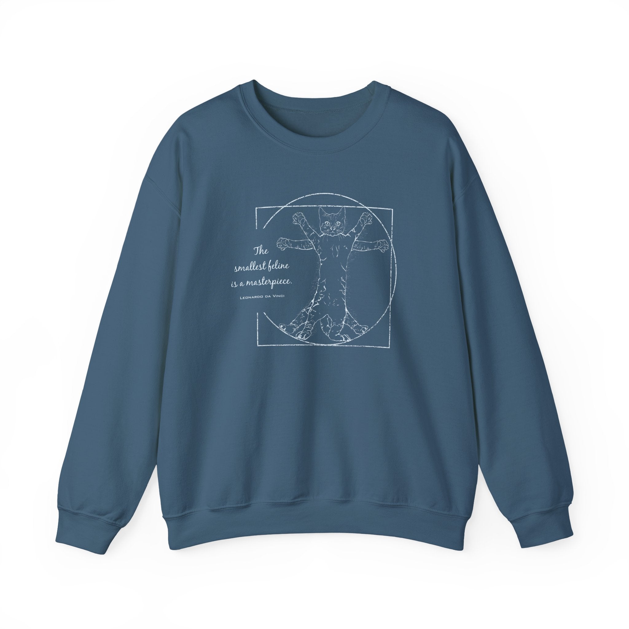BLUE "The Smallest Feline is a Masterpiece" Heavy Blend™ Crewneck Sweatshirt