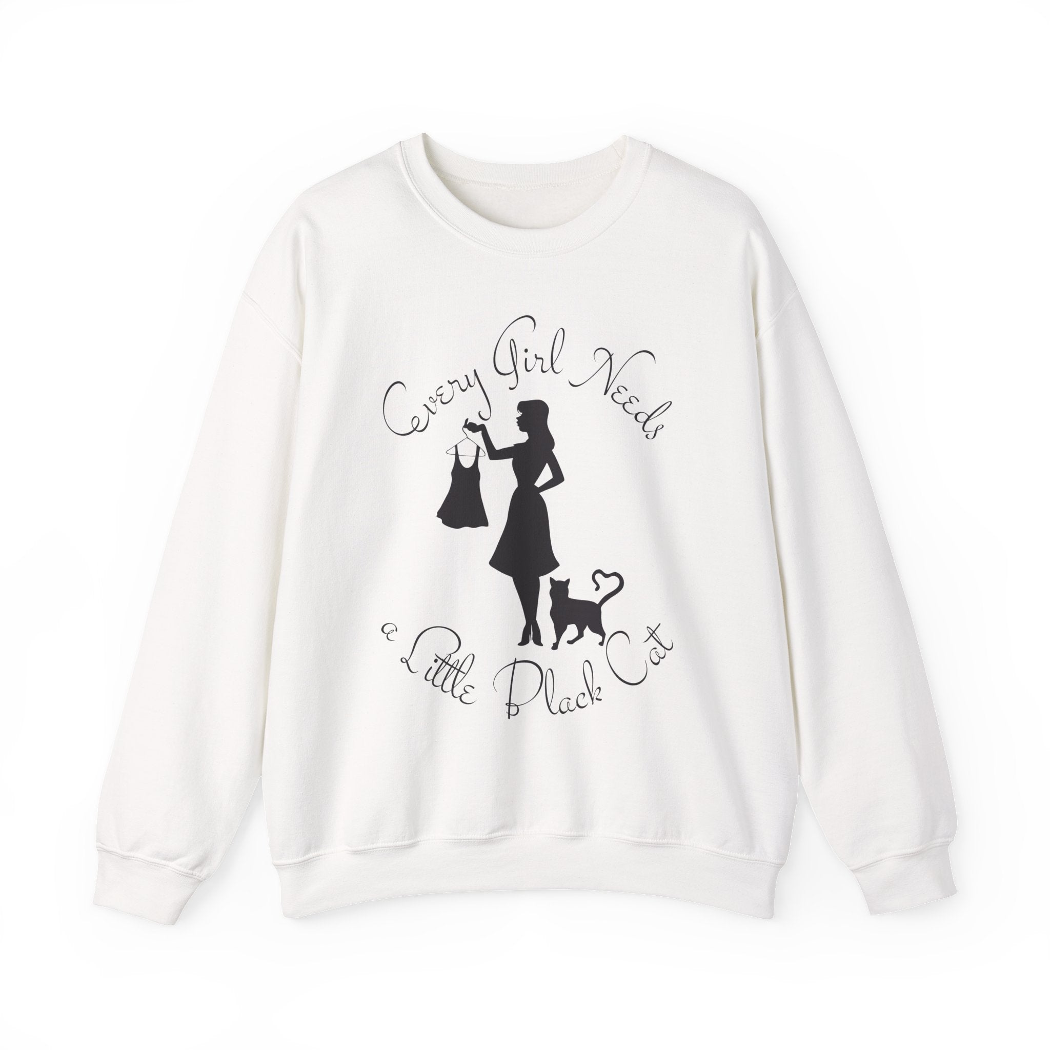 Every Girl Needs a Little Black Cat Crewneck Sweatshirt