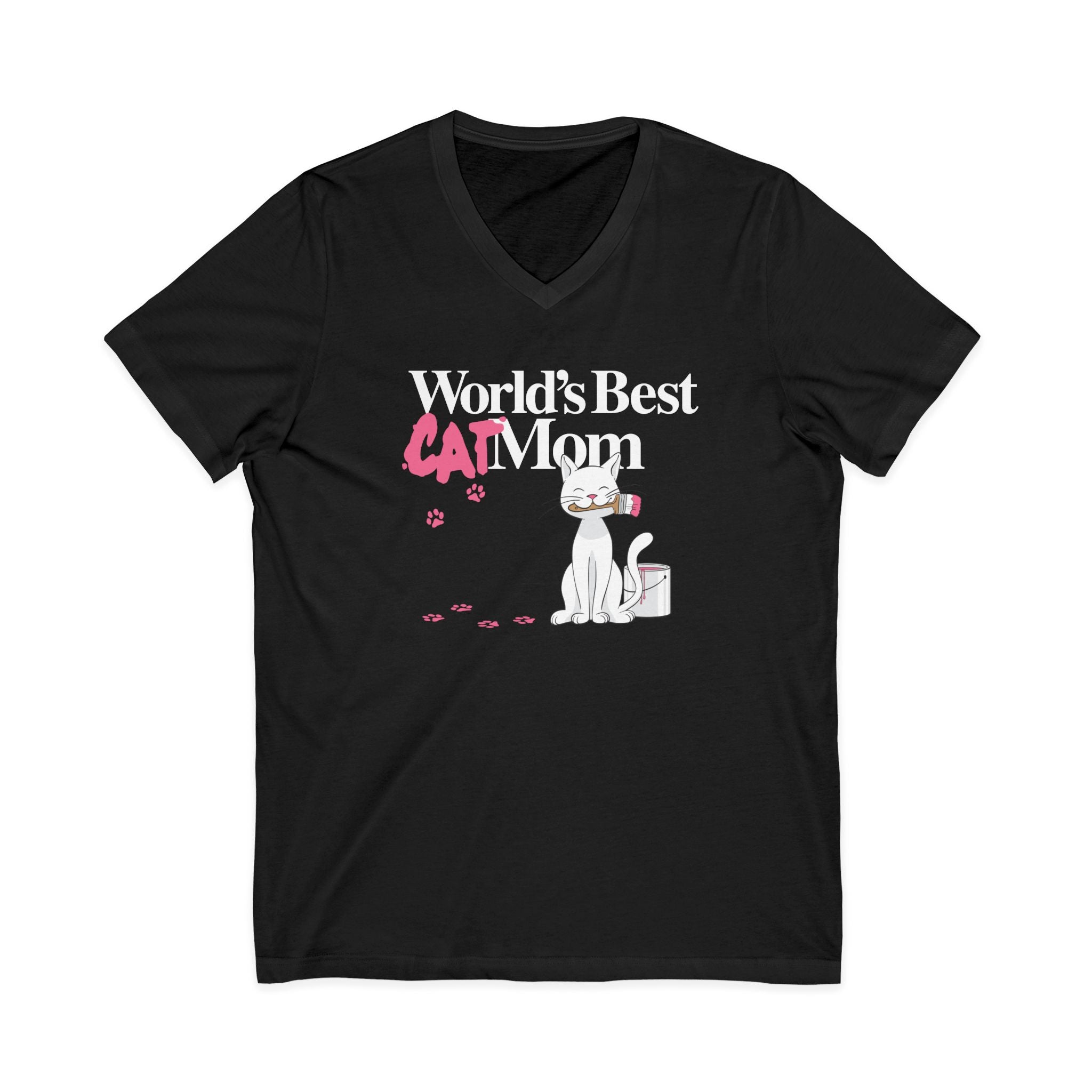 World's Best Cat Mom V-Neck Tee