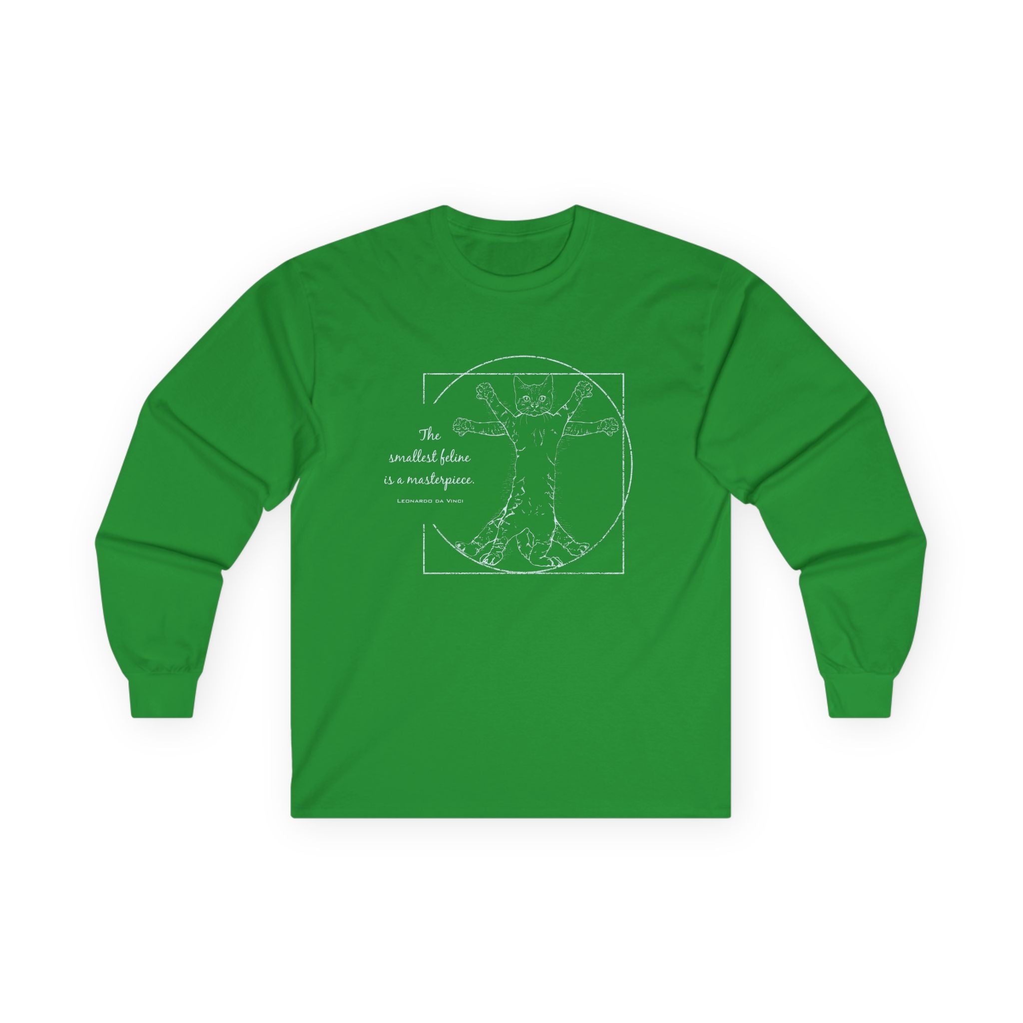 BLUE "The Smallest Feline is a Masterpiece" Cotton Long Sleeve Tee
