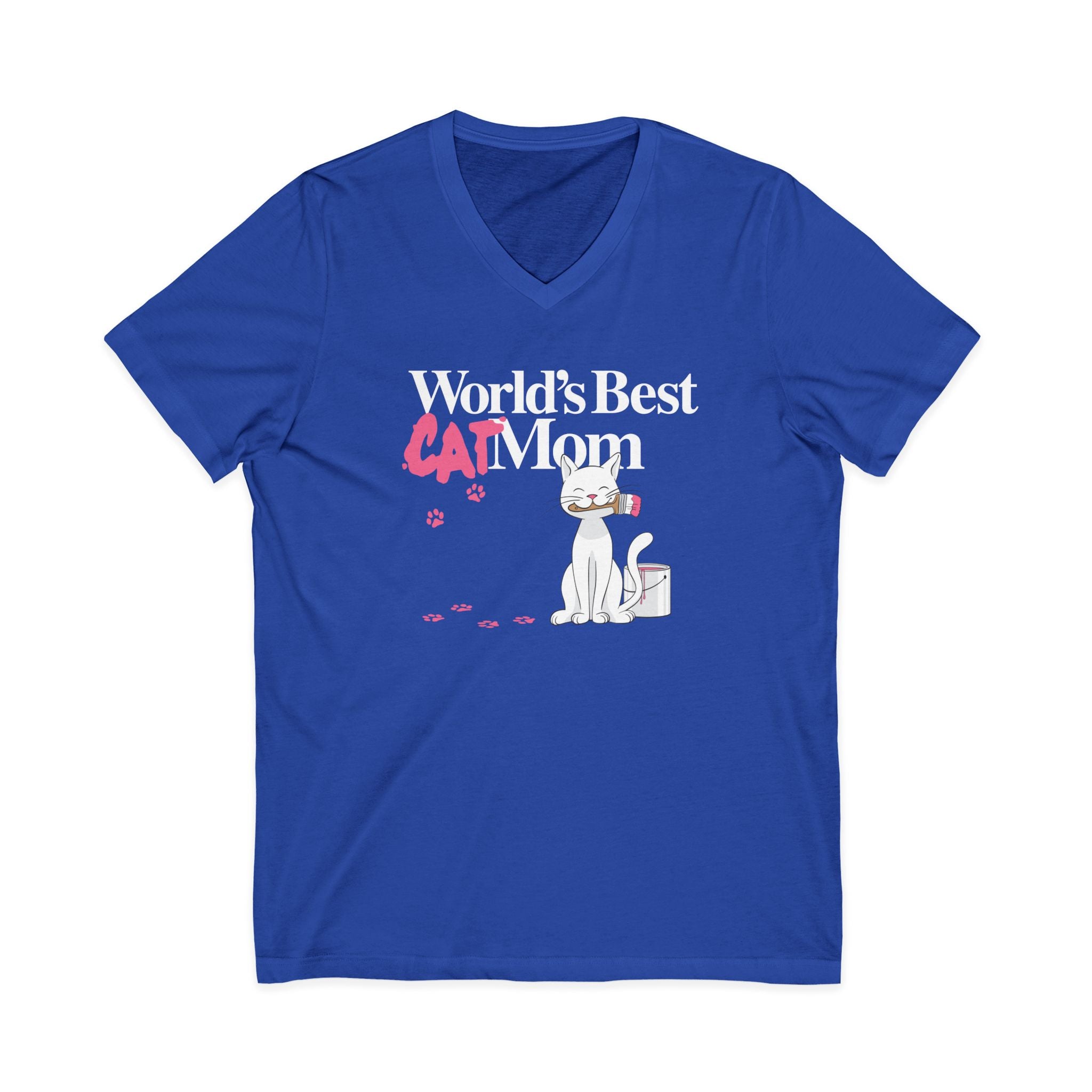 World's Best Cat Mom V-Neck Tee