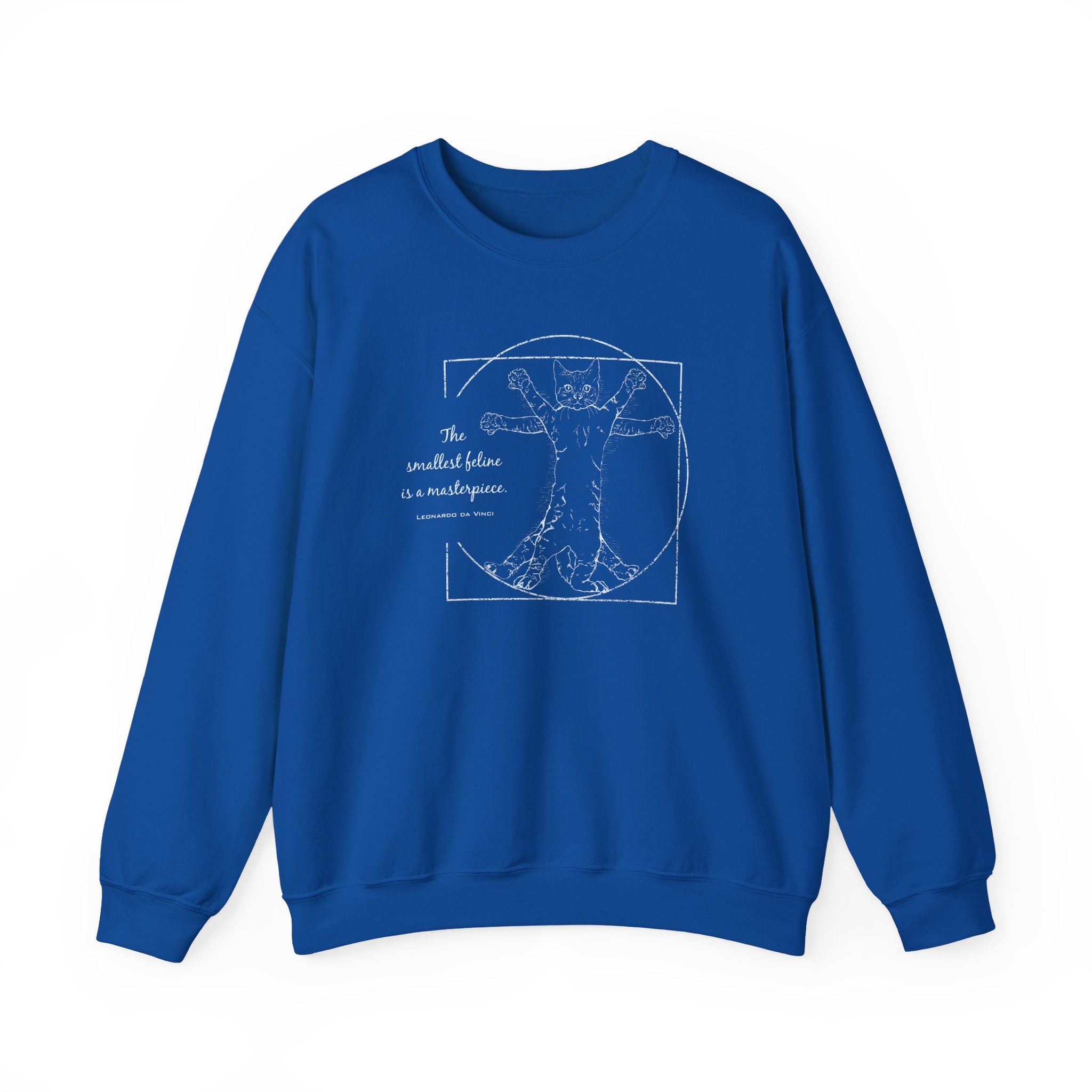 BLUE "The Smallest Feline is a Masterpiece" Heavy Blend™ Crewneck Sweatshirt