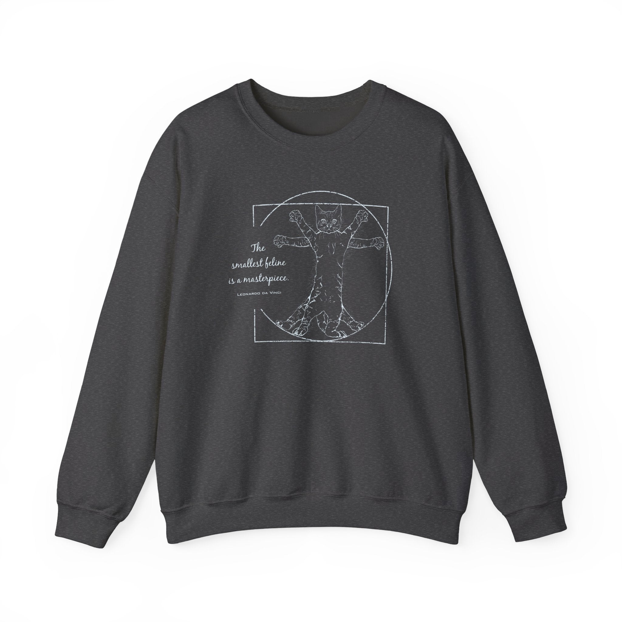 BLUE "The Smallest Feline is a Masterpiece" Heavy Blend™ Crewneck Sweatshirt