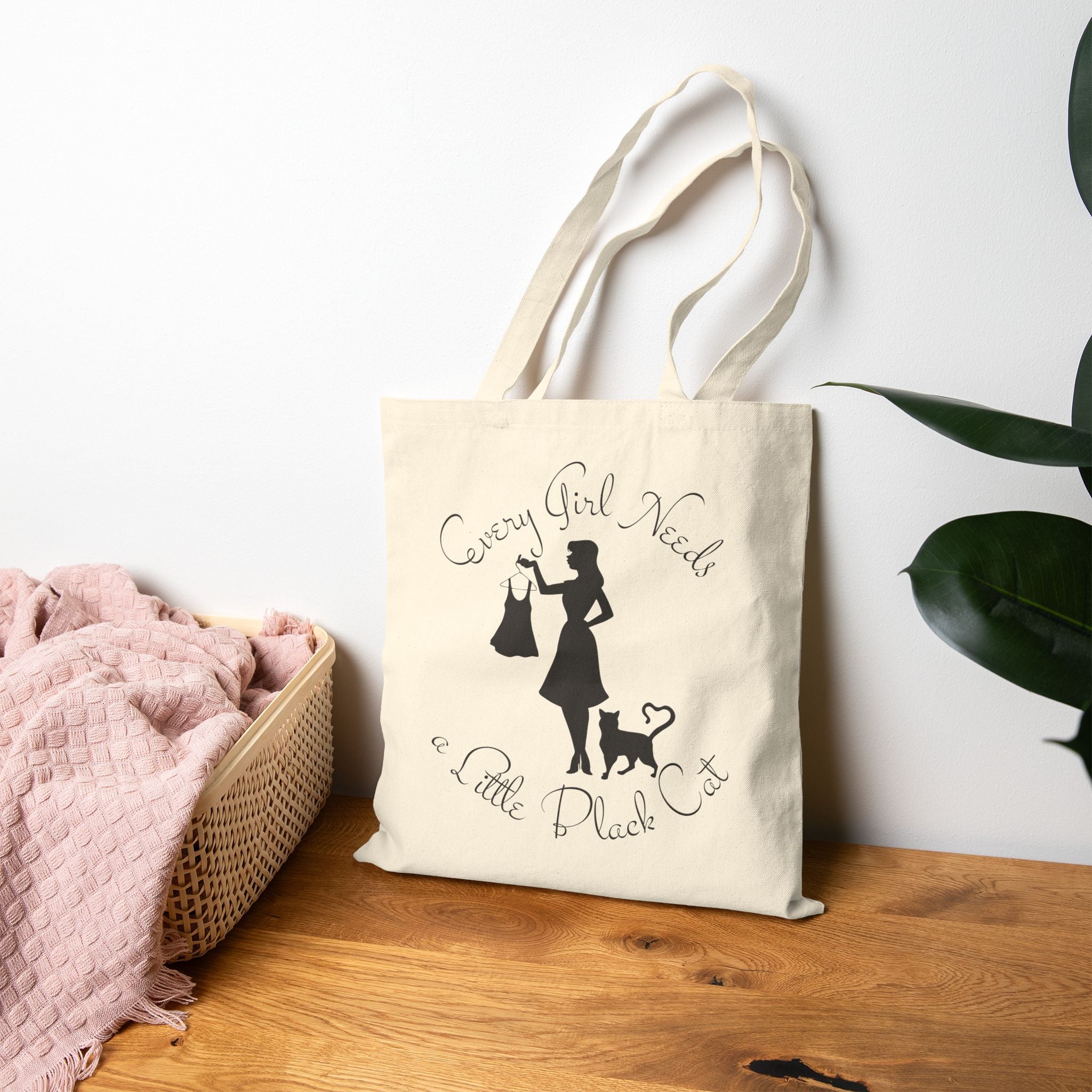 Every Girl Needs a Little Black Cat Tote Bag