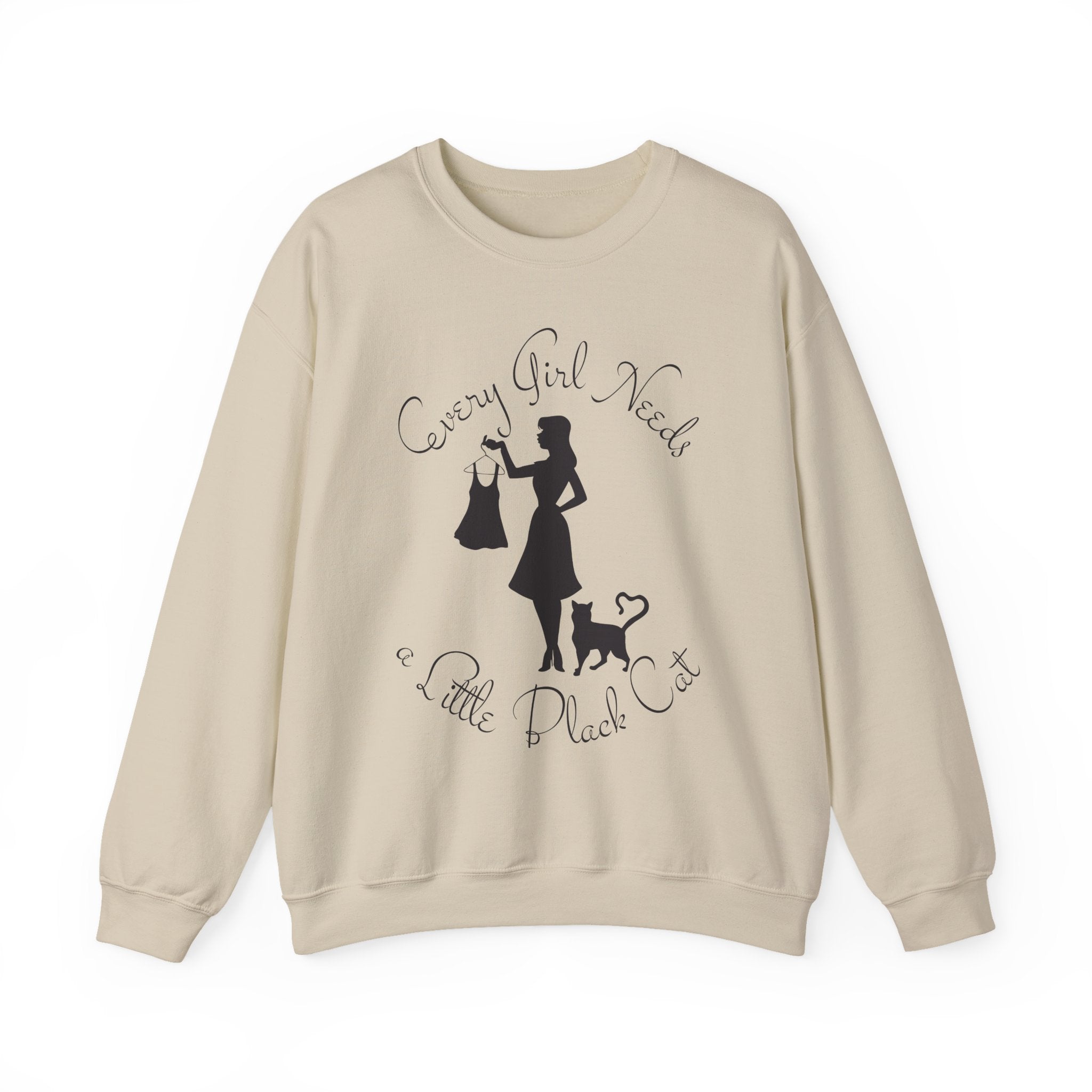 Every Girl Needs a Little Black Cat Crewneck Sweatshirt