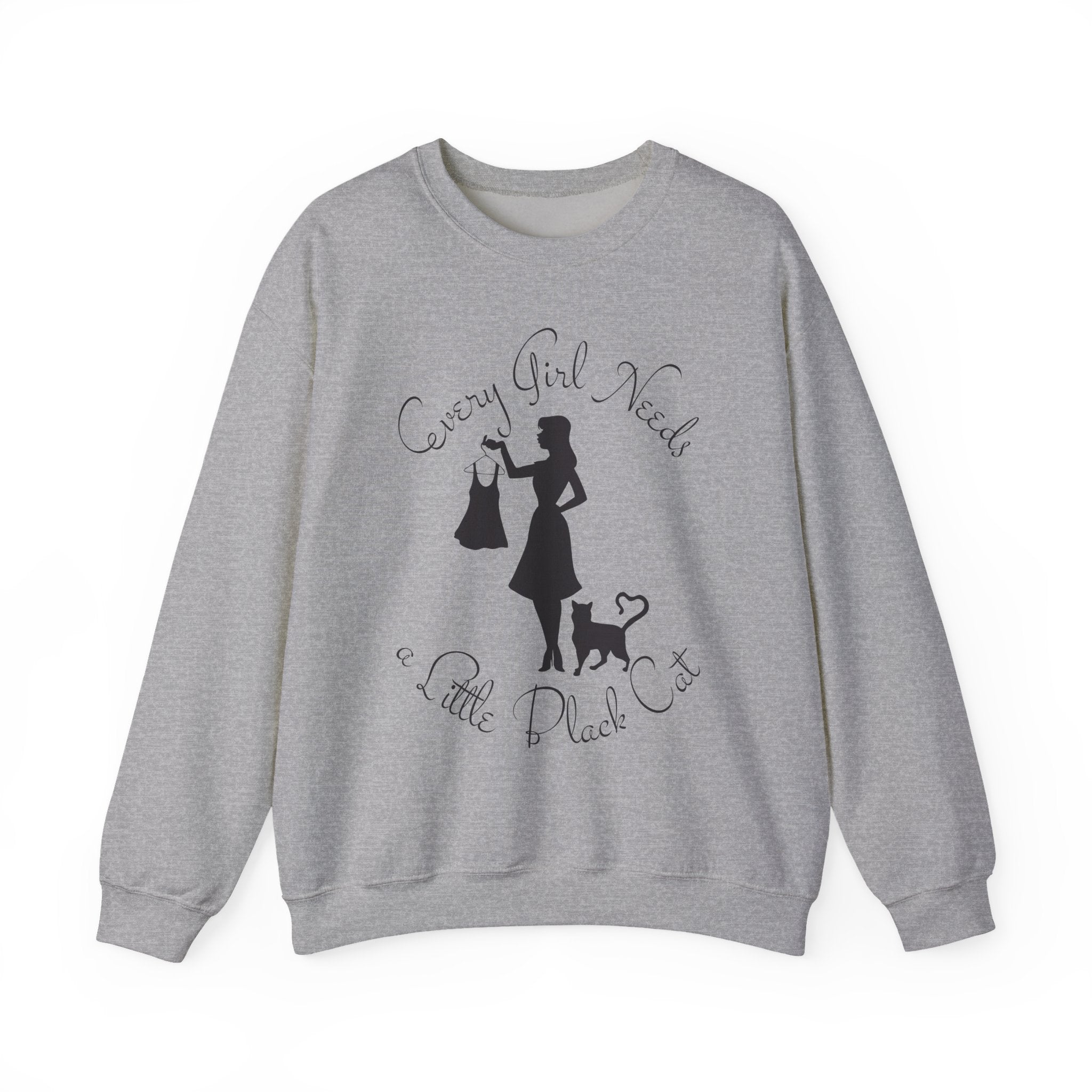 Every Girl Needs a Little Black Cat Crewneck Sweatshirt