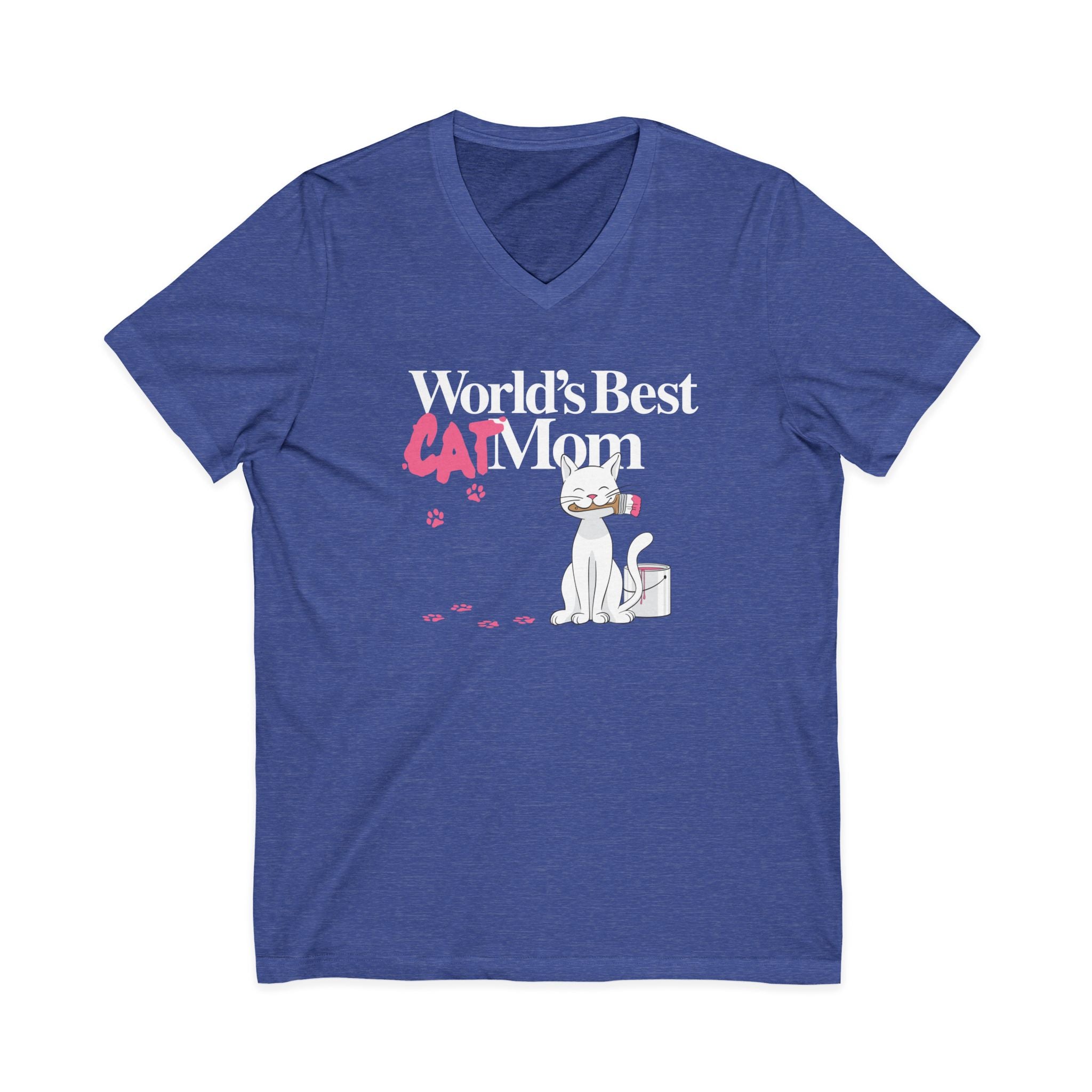 World's Best Cat Mom V-Neck Tee