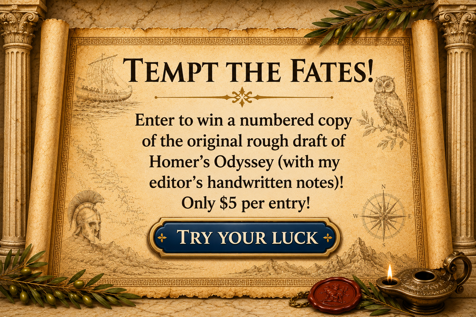 RAFFLE: ENTER TO WIN Homer's Odyssey: Limited Edition First Draft Facsimile with Editorial Notes