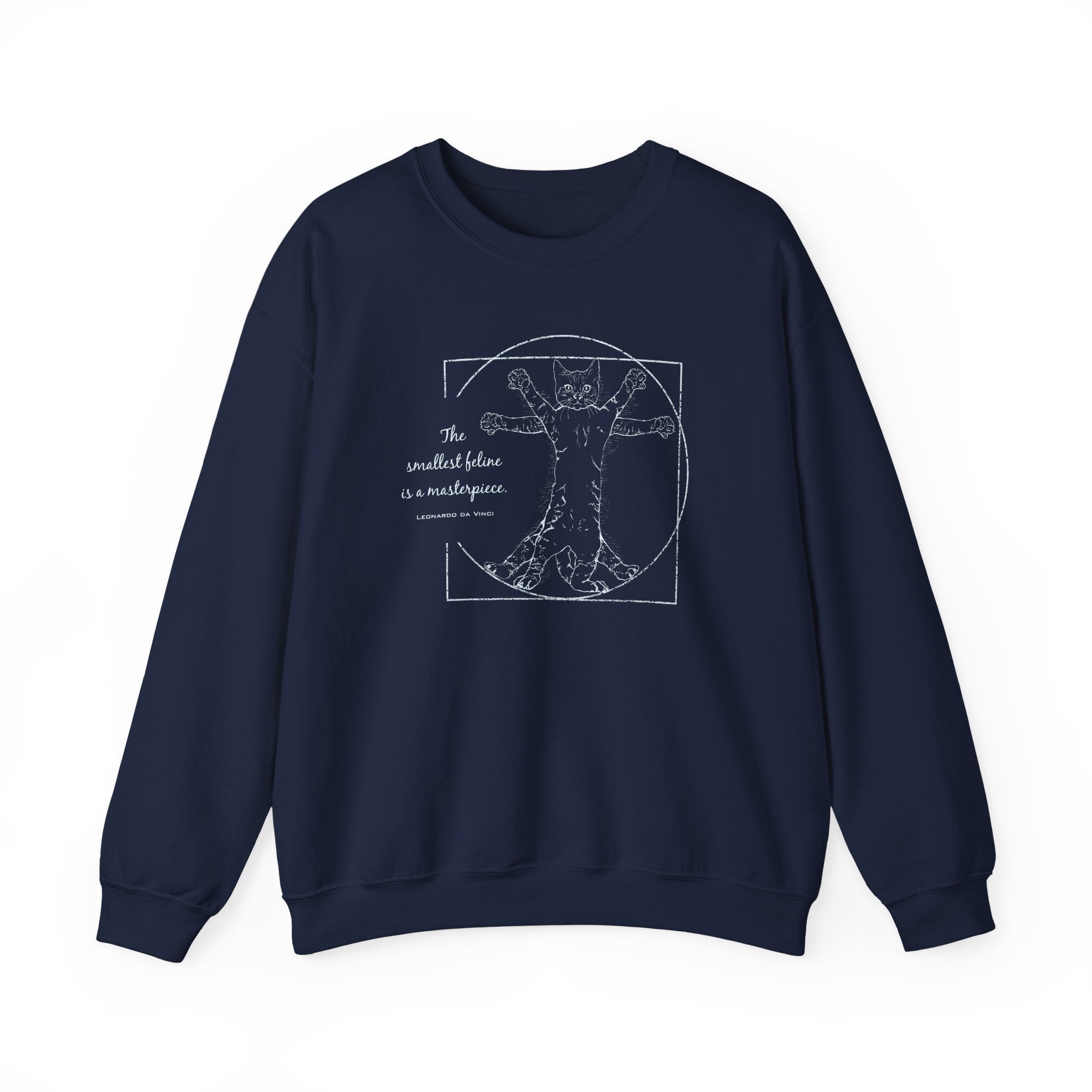 BLUE "The Smallest Feline is a Masterpiece" Heavy Blend™ Crewneck Sweatshirt