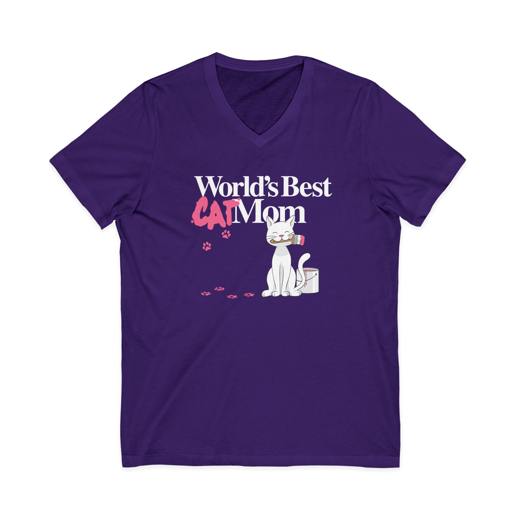 World's Best Cat Mom V-Neck Tee