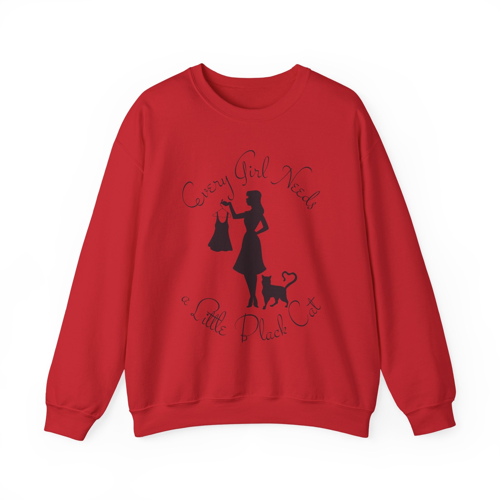 Every Girl Needs a Little Black Cat Crewneck Sweatshirt
