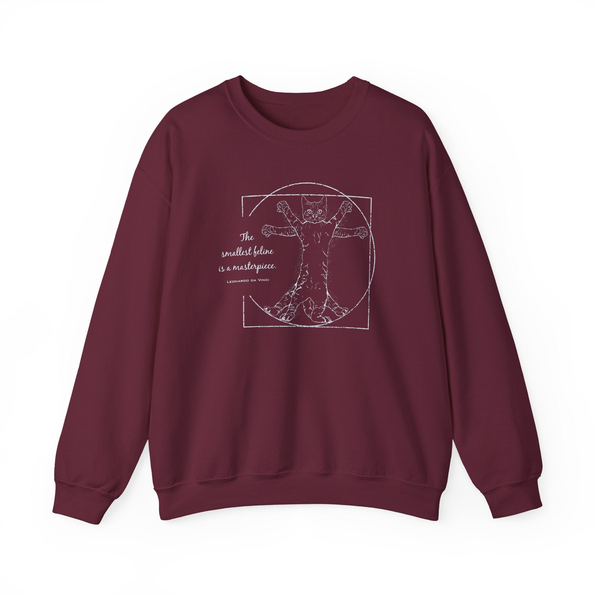 BLUE "The Smallest Feline is a Masterpiece" Heavy Blend™ Crewneck Sweatshirt