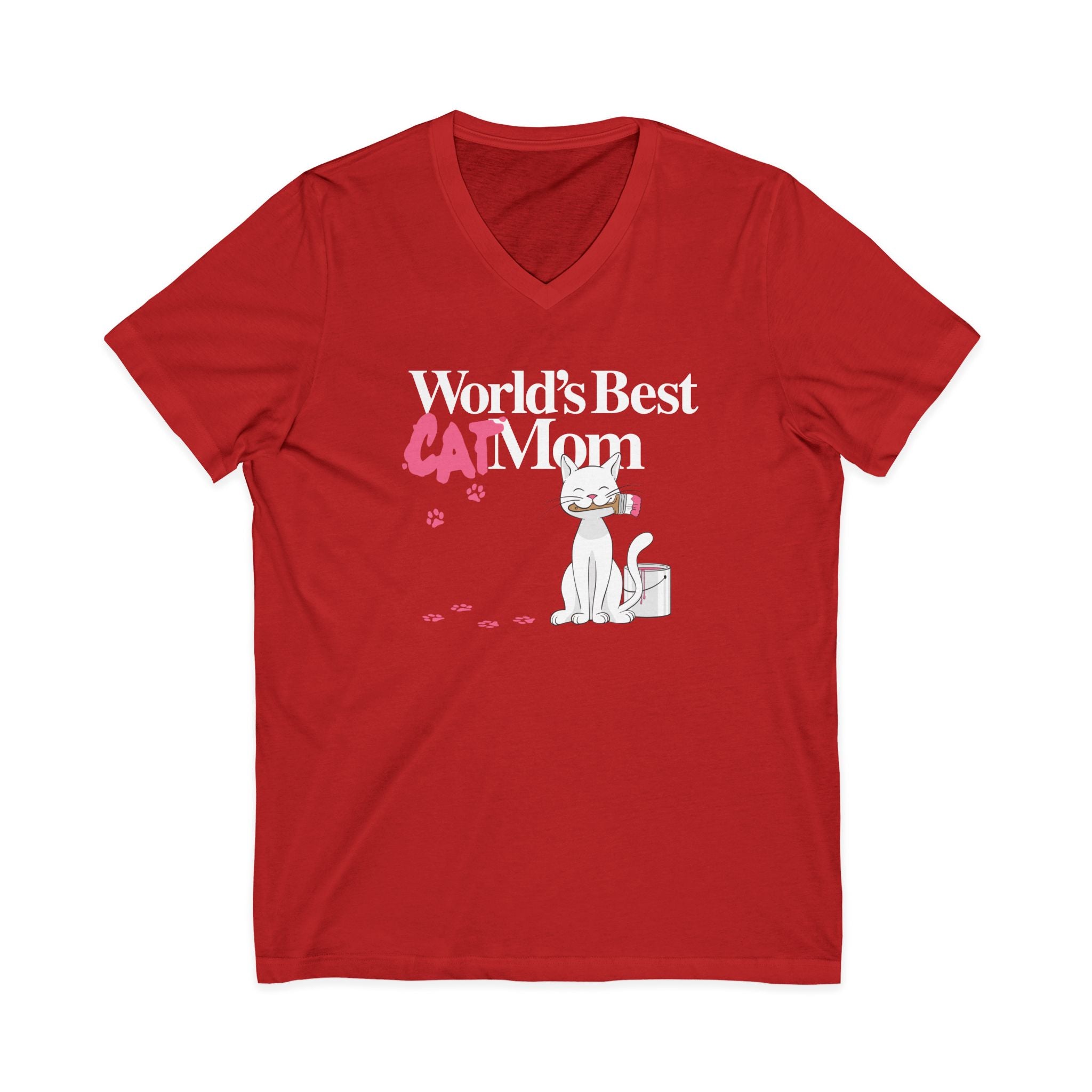 World's Best Cat Mom V-Neck Tee
