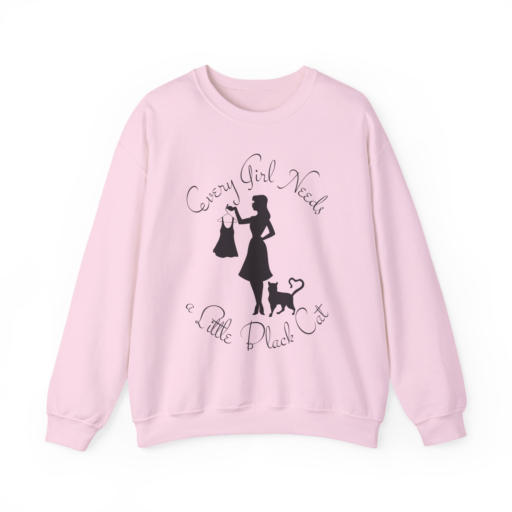 Every Girl Needs a Little Black Cat Crewneck Sweatshirt