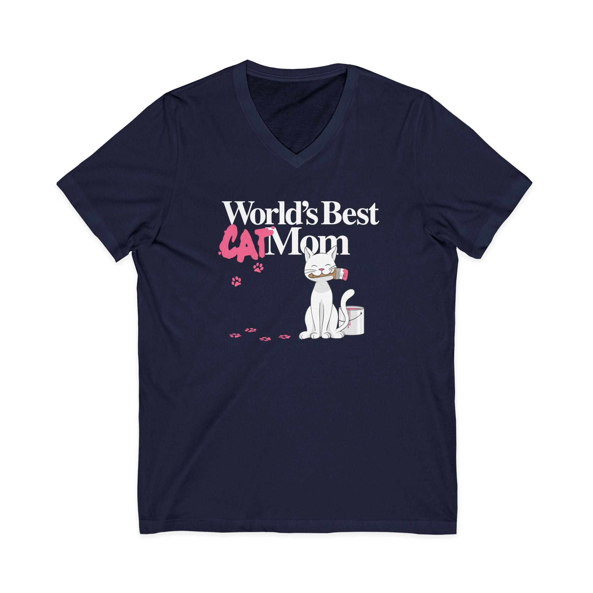 World's Best Cat Mom V-Neck Tee