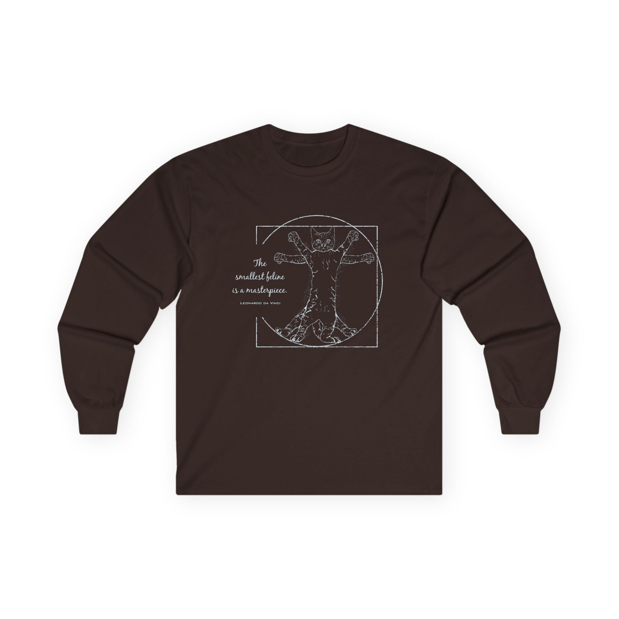 BLUE "The Smallest Feline is a Masterpiece" Cotton Long Sleeve Tee