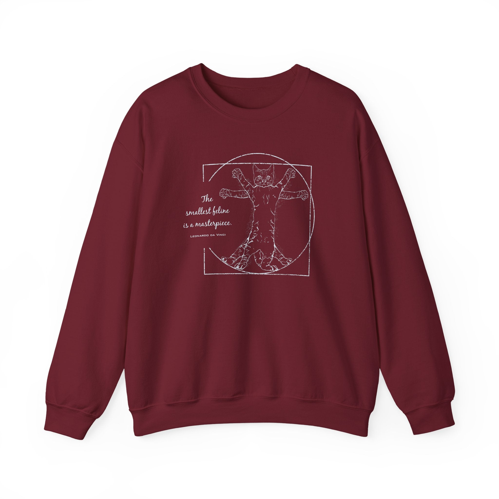 BLUE "The Smallest Feline is a Masterpiece" Heavy Blend™ Crewneck Sweatshirt
