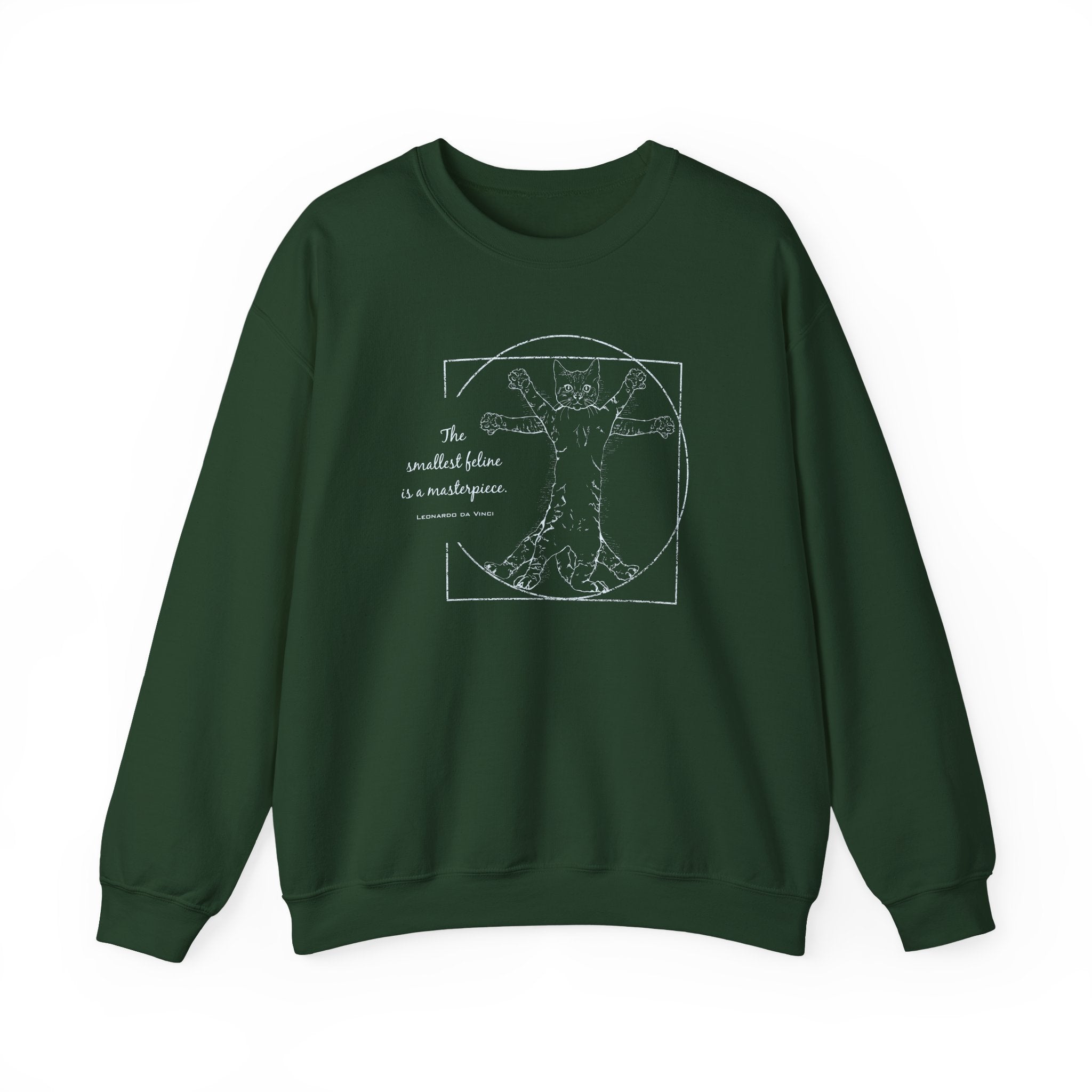 BLUE "The Smallest Feline is a Masterpiece" Heavy Blend™ Crewneck Sweatshirt