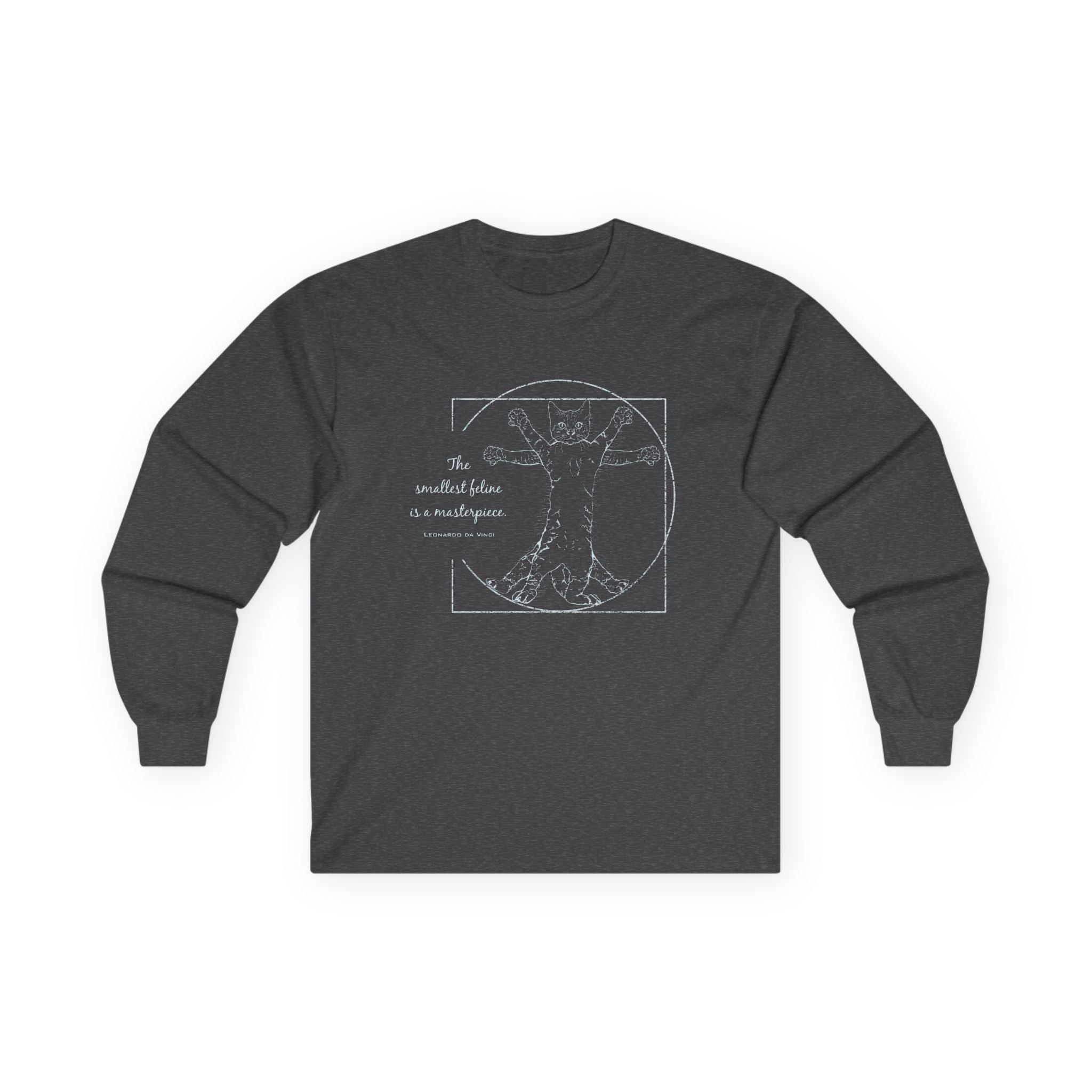 BLUE "The Smallest Feline is a Masterpiece" Cotton Long Sleeve Tee