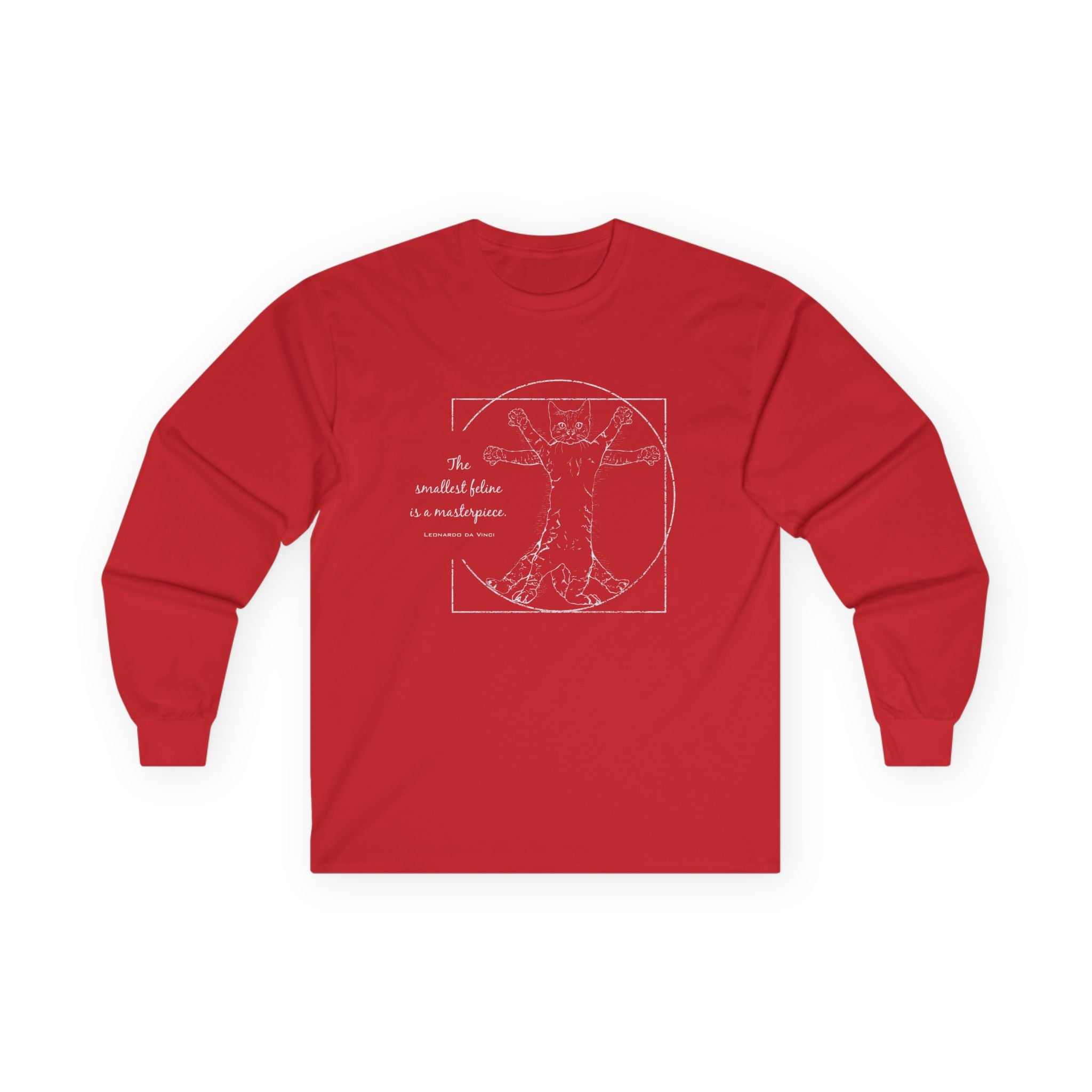 BLUE "The Smallest Feline is a Masterpiece" Cotton Long Sleeve Tee