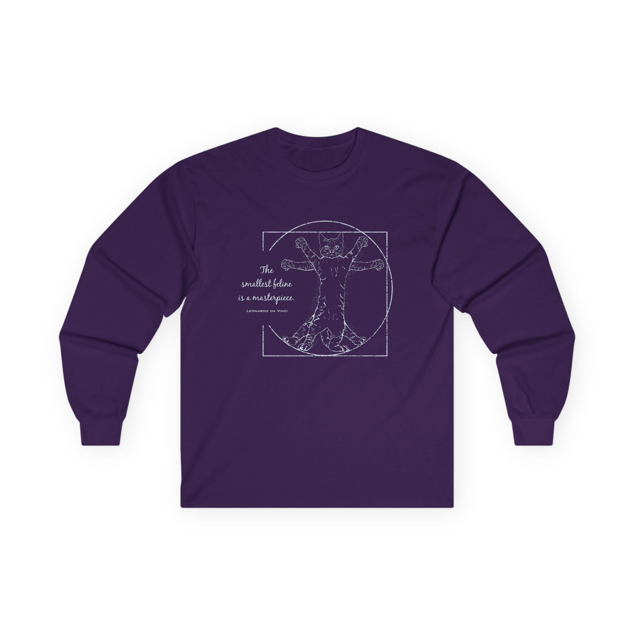 BLUE "The Smallest Feline is a Masterpiece" Cotton Long Sleeve Tee