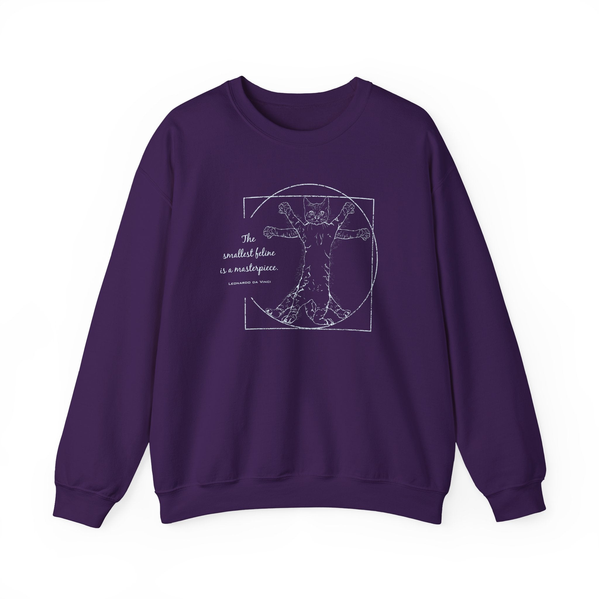 BLUE "The Smallest Feline is a Masterpiece" Heavy Blend™ Crewneck Sweatshirt