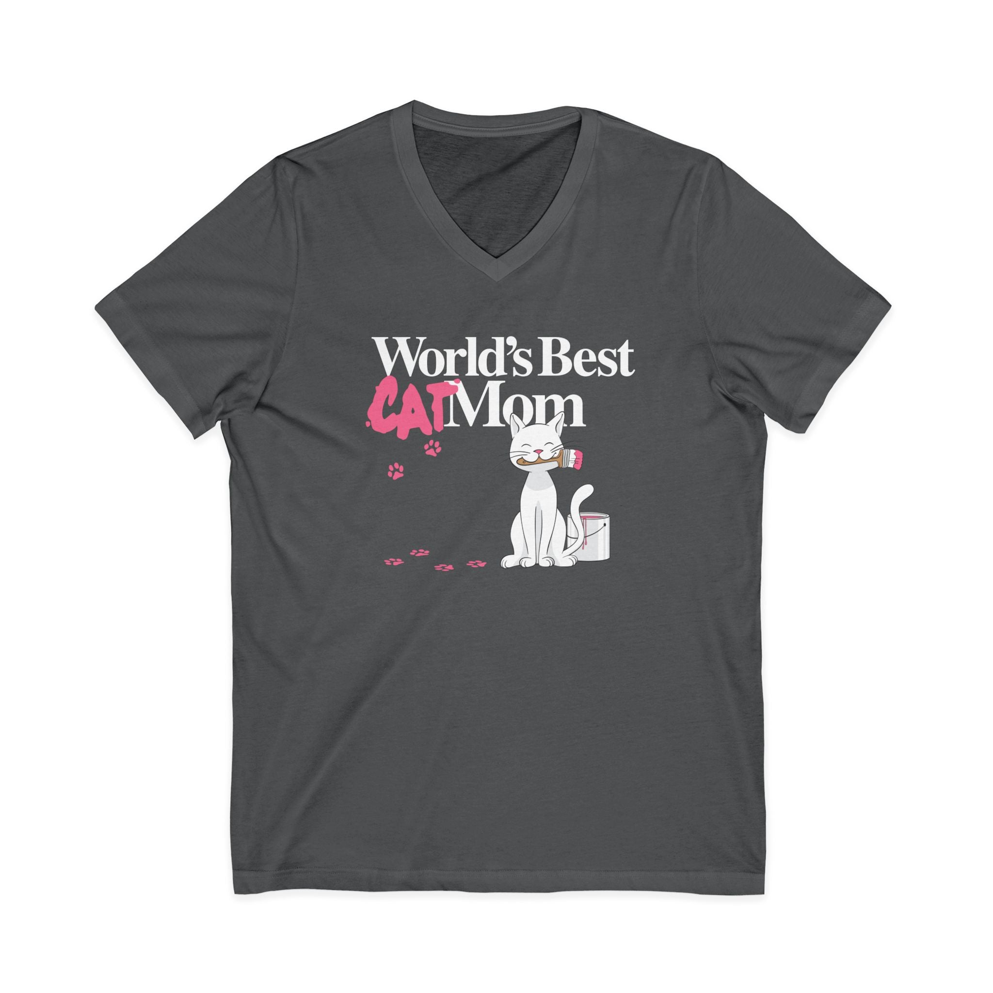 World's Best Cat Mom V-Neck Tee